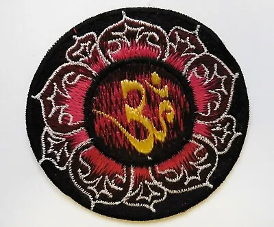 Round Nepalese Hippie Sew On Patch 8cm Lotus Flower Om • £2.25