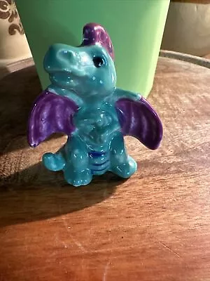 Ceramic Dragon 3  Figurine Miniature Figure Wings Vintage • $16