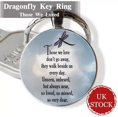 Dragonfly Sympathy Memorial Love Key Chain Keyrings Keyring Fun Tag Gift Idea • £3.55