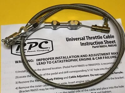 0.6 M 24  Accelerator Throttle Cable Universal Stainless Steel PFETCS6054 • $77.66