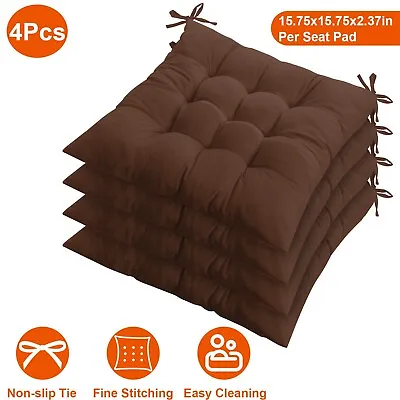 4Pack 16  X16  Chair Cushion Pads Seat Cushion Pillows W/Ties For Dining Kitchen • $24.91