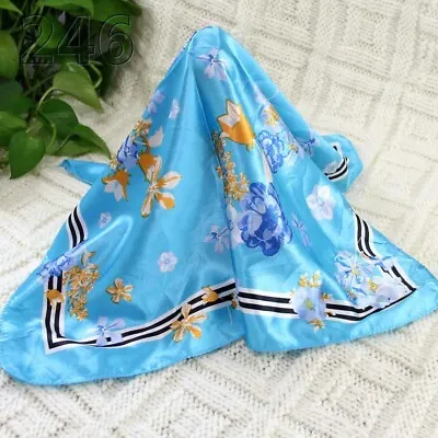 Vintage Elegant Designs Silk Satin Feel Ladies Small Square Head / Neck Scarf 46 • $4.49