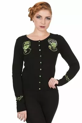 Banned - FRANKENSTEIN & BRIDE - Fine Knit Cardigan Rockabilly Top  • £32.95