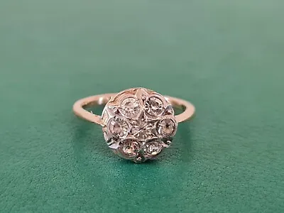£79.99 • Buy BEAUTIFUL ANTIQUE GEORGIAN STYLE 9CT GOLD OLD CUT PASTE RING J 1/2