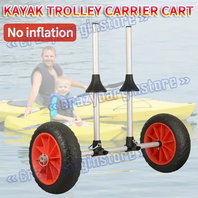 $48.99 • Buy NEW Kayak Trolley Carrier Cart Wheel Collapsible  Aluminium Canoe Foldable AU