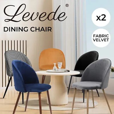 Levede 2x Dining Chairs French Provincial Kitchen Cafe Lounge Upholstered Seat • $129.99
