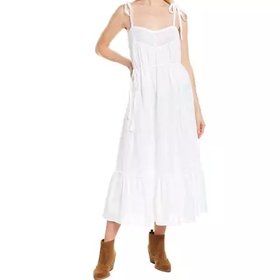 NWT Rebecca Taylor LA VIE Kelsey Clip Dot Sundress White Maxi XS • $44.99