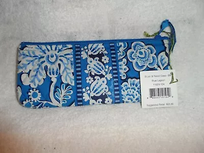 Vera Bradley Brush And Pencil Case In Blue Lagoon Pattern  • $17.50