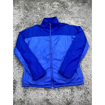 Cabelas Jacket Womans Small Petite Blue Polartec Fleece Lined Full Zip Bomber • $19