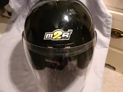 M2R Black Motorcycle Helmet Adjustable Pre Owned • $27