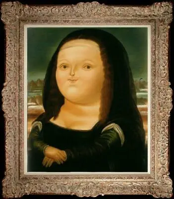 $189 • Buy Hand Painted Oil Painting Reproduction Of Fernando Botero Mona Lisa On Canvas 