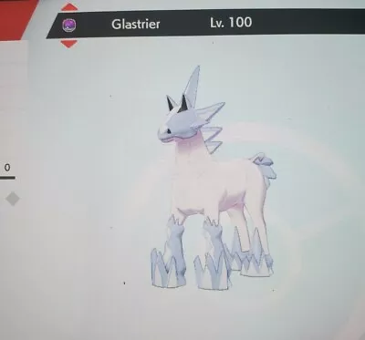 Pokemon Sword And Shield Legendary Glastrier Lv 100 With Master Ball! • $1