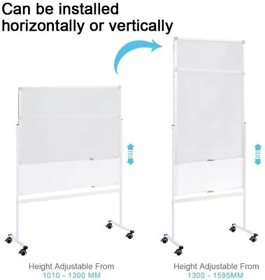 Double Sided Mobile Magnetic Whiteboard 90x60cm  Vertical Or Horizontal • $98.99