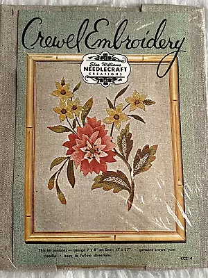 Elsa Williams NeedleCraft Crewel Embroidery Kit Boxford Floral KC214 Vintage NEW • $25.99