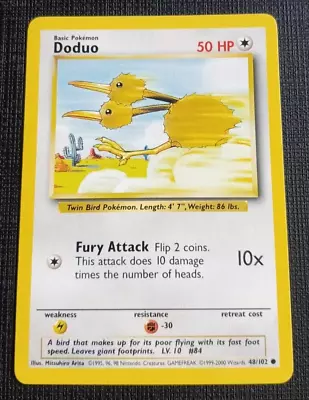 Pokemon Base Set 4th Print Card Doduo 48/102 1999-2000 PACK FRESH MINT • $1.24