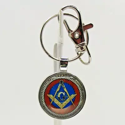 Masonic KEY CHAIN Freemason Enameled Key Chain Square & Compass  NEW  • $7.95