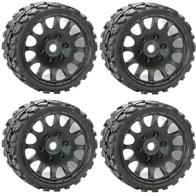 Powerhobby Raptor Belted Tires / Wheels W 17mm Hex (4) Race FOR Traxxas T-Maxx • $119.95