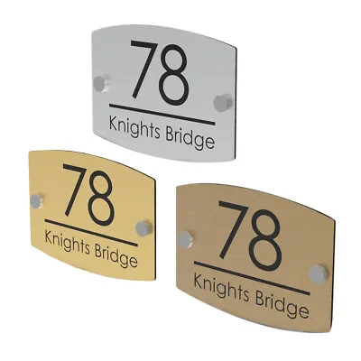 House Number Plaques Door Sign Street Name Wall Plate - Gold Silver Bronze • £12.99