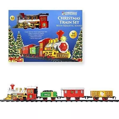 Xmas Christmas Workshop Battery Deluxe Train Set With Light & Sound 330 X 75 Cm • £3.99