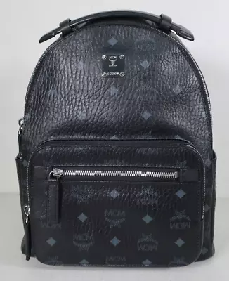MCM Visetos Medium Stark Backpack Black Fast Free Shipping • $649.99