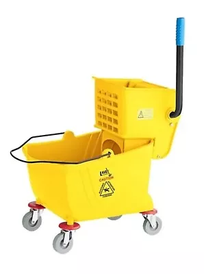 26 QT Yellow Space Saving Combo Mop Bucket And Side Press Wringer Lavex • $59.99