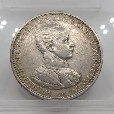 1914 A German States Prussia 5 Mark Wilhelm II Silver Coin With Engraved Sides • $135