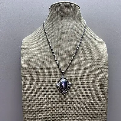 Vintage Polished Silver Tone MONET Curb Chain Pendant Necklace  • $15.99