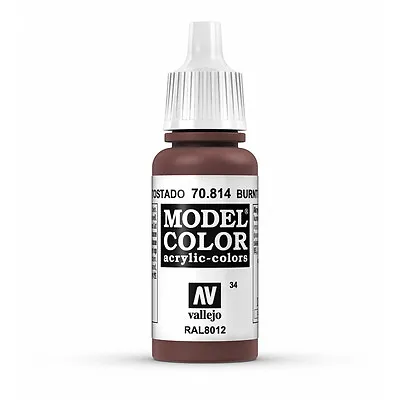 Vallejo Model Color: Burnt Red - VAL70814 Acrylic Paint 17ml Bottle 034 • £2.65