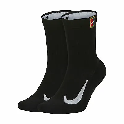 Nike Court Multiplier Cushioned Crew Tennis Socks Black Size  • $37.99