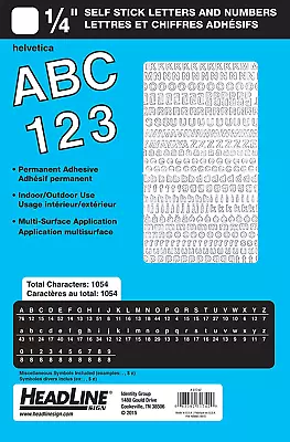 Stick-On Vinyl Letters And Numbers White 1/4-Inch • $15.14