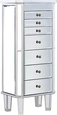 Jewelry Armoire Wood Silver Mirrored • $613.99