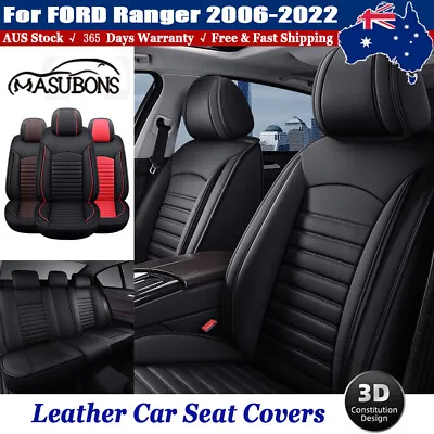 For FORD Ranger 3D PU Leather Car Seat Covers Waterproof Full Set 5-Sit Cushions • $139.82