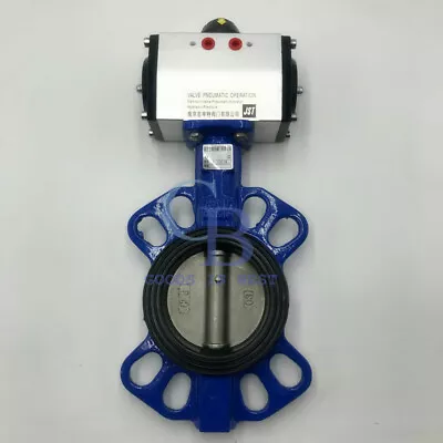 3  DN80 Double Acting Pneumatic Butterfly Valve Wafer Type EPDM Sealing • $99.49