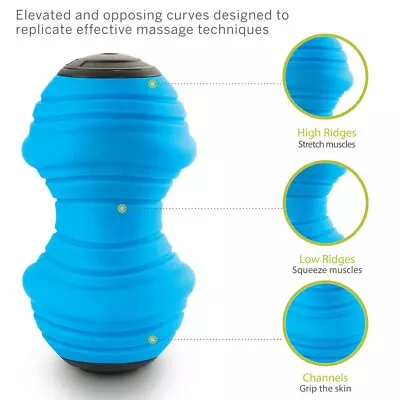 Trigger Point 18cm Charge Vibe Vibrating Massage Roller Blue Rechargeable Gym • $108