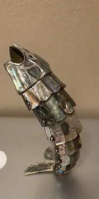 Vintage Abalone Articulated STANDING Swimming Fish Bottle Opener Mother Of Pearl • $49