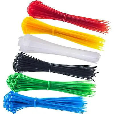 8 Inch Zip Ties (Tying Length 6.7 ) 120pcs Nylon Cable Ties 6 Multi-colors • $9.19