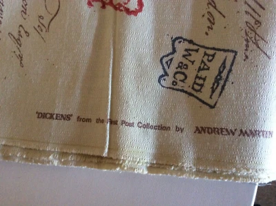 £29.99 • Buy ANDREW MARTIN FABRIC, DICKENS - THE FIRST POST COLLECTION, 54  Wide, 1.2 Metres