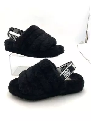Women's Ugg Fluff Yeah! Black Slippers- Size 10 • $11