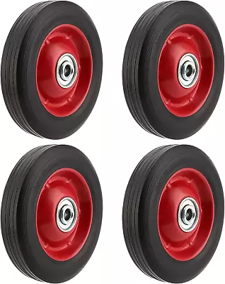 4 PCS 8 Inch Solid Rubber Tire Flat Free Solid Rubber Wheels Hand Truck Wheels • $41.76