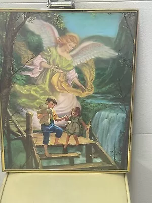 Lithograph Or Print Art Guardian Angel Children On A Bridge Victorian Vintage • $19.99