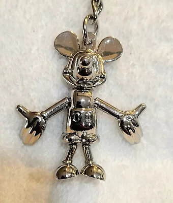 Disney Parks Arms Legs Head Fully Articulated Mickey Mouse Silver Metal Keychain • $10.95