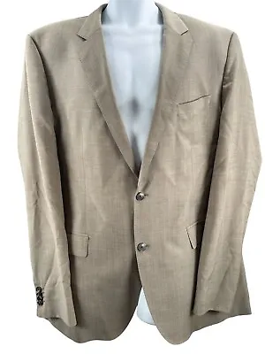 Hugo Boss Blazer Mens 46L Beige Tan The James Sharp Suit Jacket Sport Coat Wool • $39.97