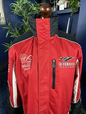 Vintage Yamaha R1 Racing Jacket Coat Red Motorsport Biker Virgin Mens Medium • £39.99