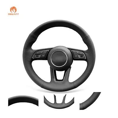 MEWANT Hand Stitch PU Leather Car Steering Wheel Cover Wrap For Audi A3 A4 A5 Q2 • $42.89