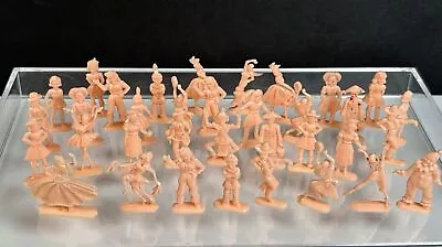 Vintage 1 1/2  Plastic Miniature People Figurines Lot Of 35 Unpainted Pink Train • $16.95