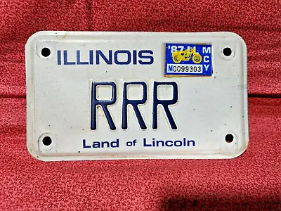 Vintage Motorcycle License Plate Personalized RRR 1980's Era Illinois • $17.77