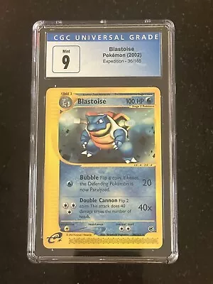 2002 Pokemon Expedition Blastoise 36/165 CGC 9 Mint • $49.99