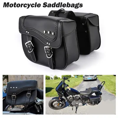 Motorcycle Side Saddle Bags Black For Harley Dyna Wide Glide FXDWG/Low Rider • $118.55