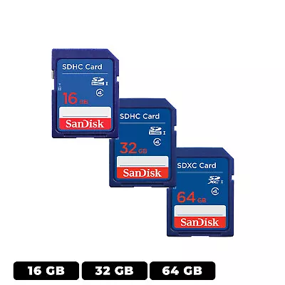 SanDisk SD Flash Memory Card Camera SDHC SDXC 16GB 32GB 64GB Class4 SDSDB By Lot • $109.05