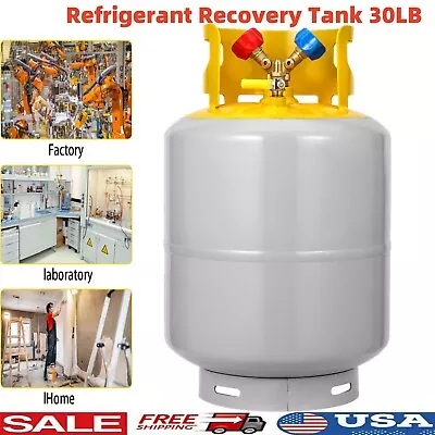Refrigerant Recovery Tank 30LB Double Valve For Liquid/Steam HVAC Cylinder Tank • $77.54